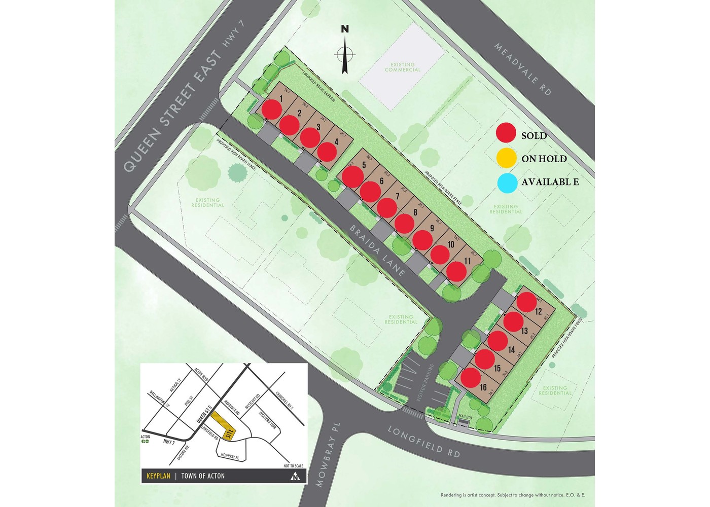 Site plan for Halton Village Station in Acton, Ontario
