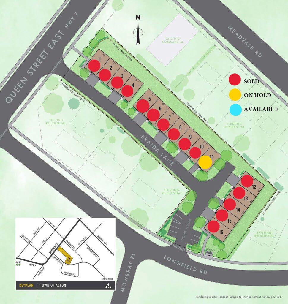Site plan for Halton Village Station in Acton, Ontario
