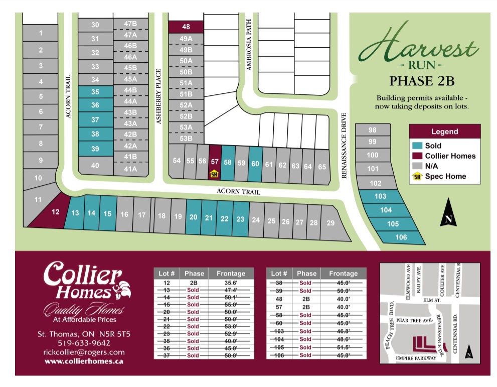 Site plan for Harvest Run in St. Thomas, Ontario