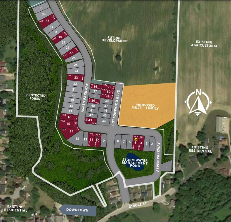 Site plan for Cottonwood in Aylmer, Ontario