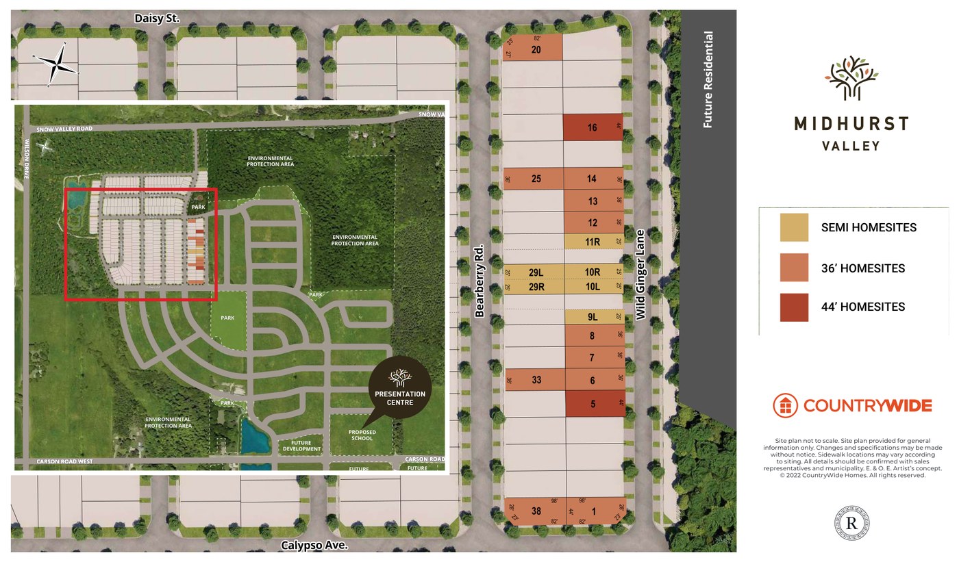 Site plan for Midhurst Valley in Barrie, ON