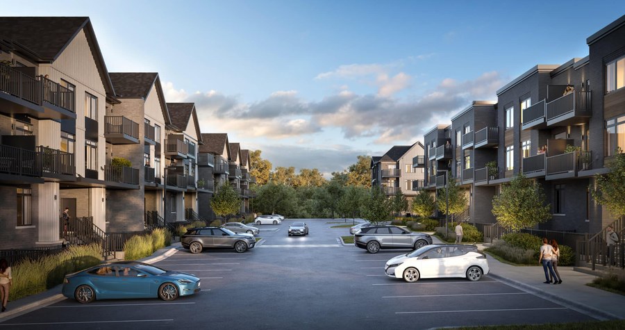 Stacked townhomes and flats in Guelph