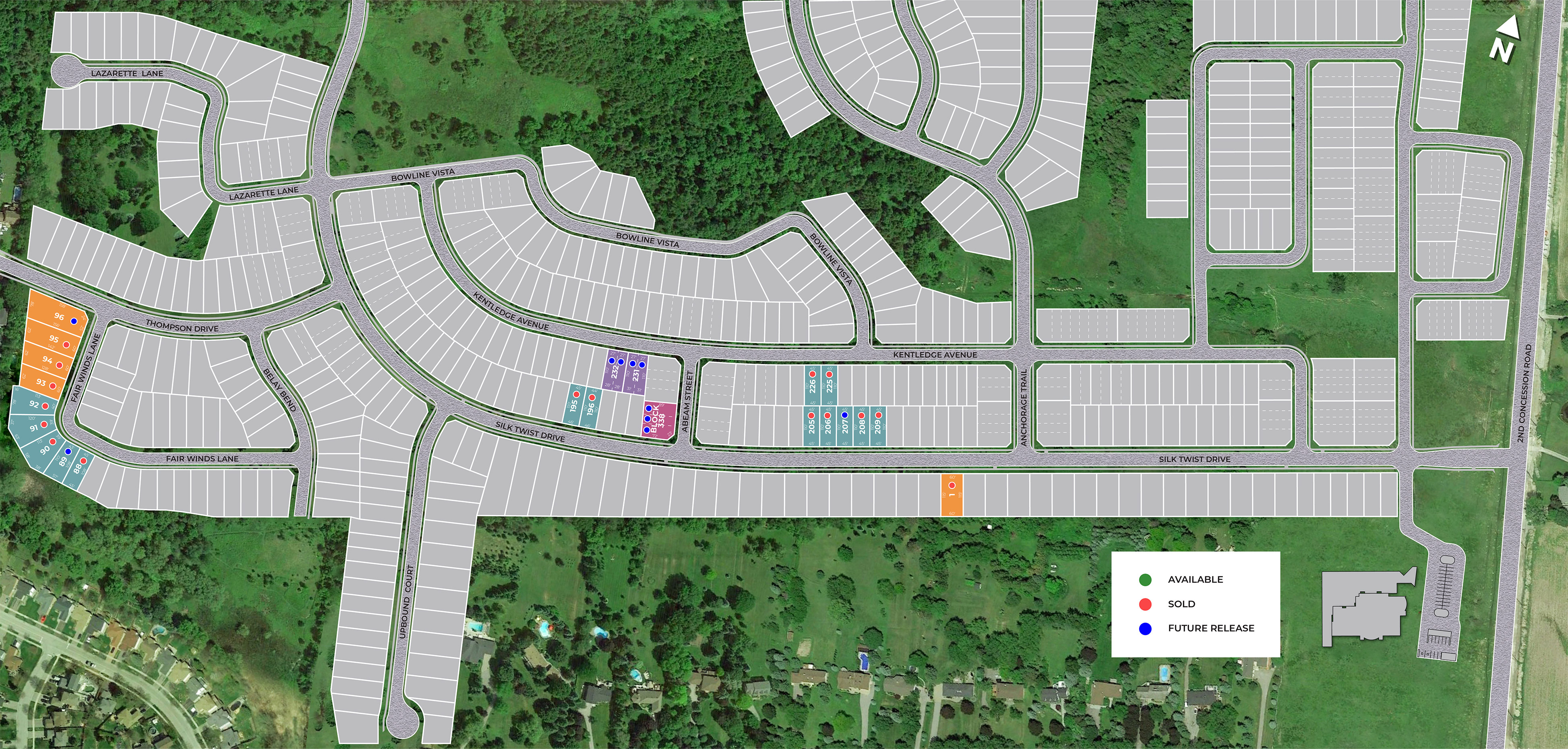 Site plan for Anchor Woods (CW) in Holland Landing, Ontario