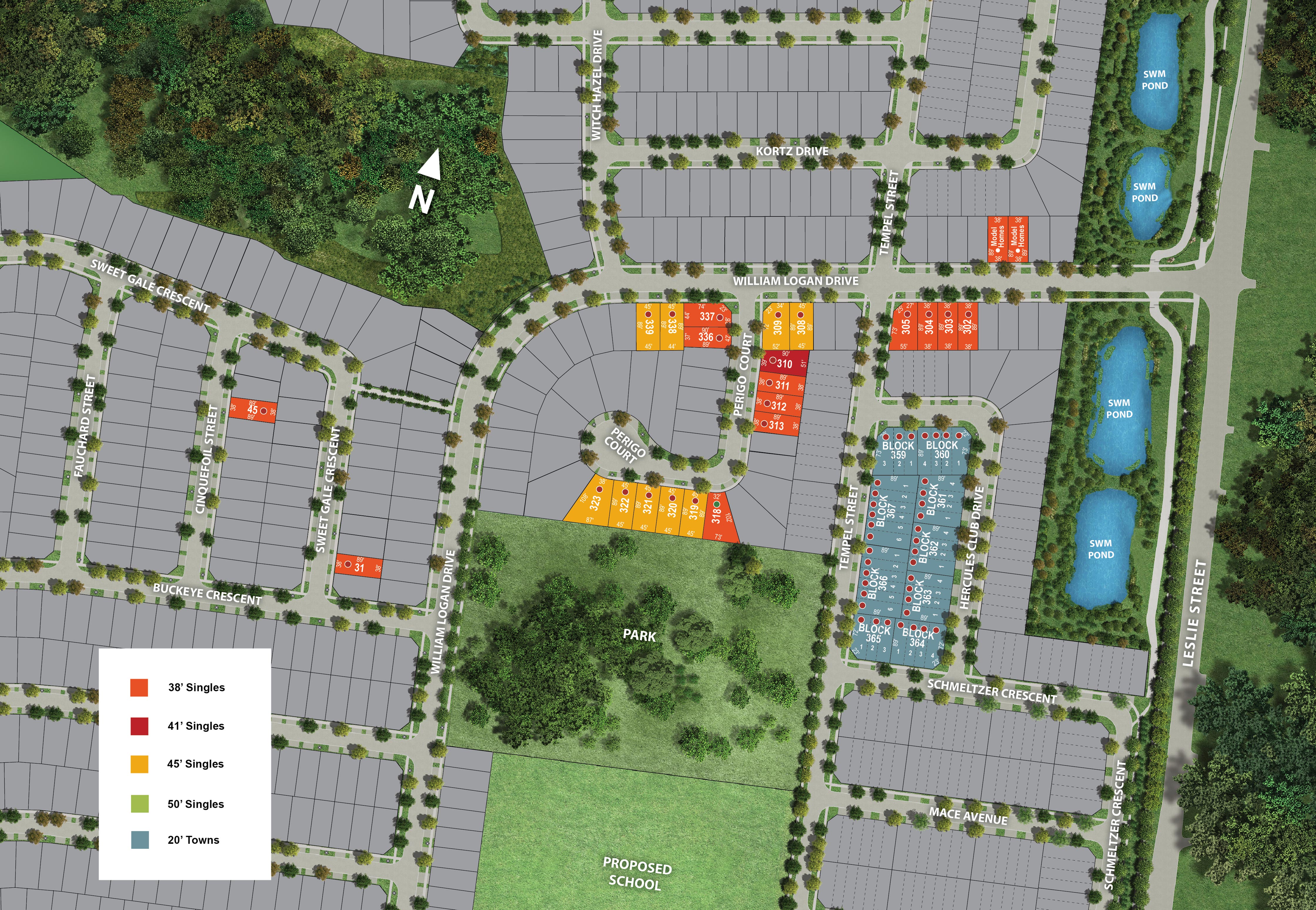 Site plan for Oakridge Meadows (CW) in Richmond Hill, Ontario