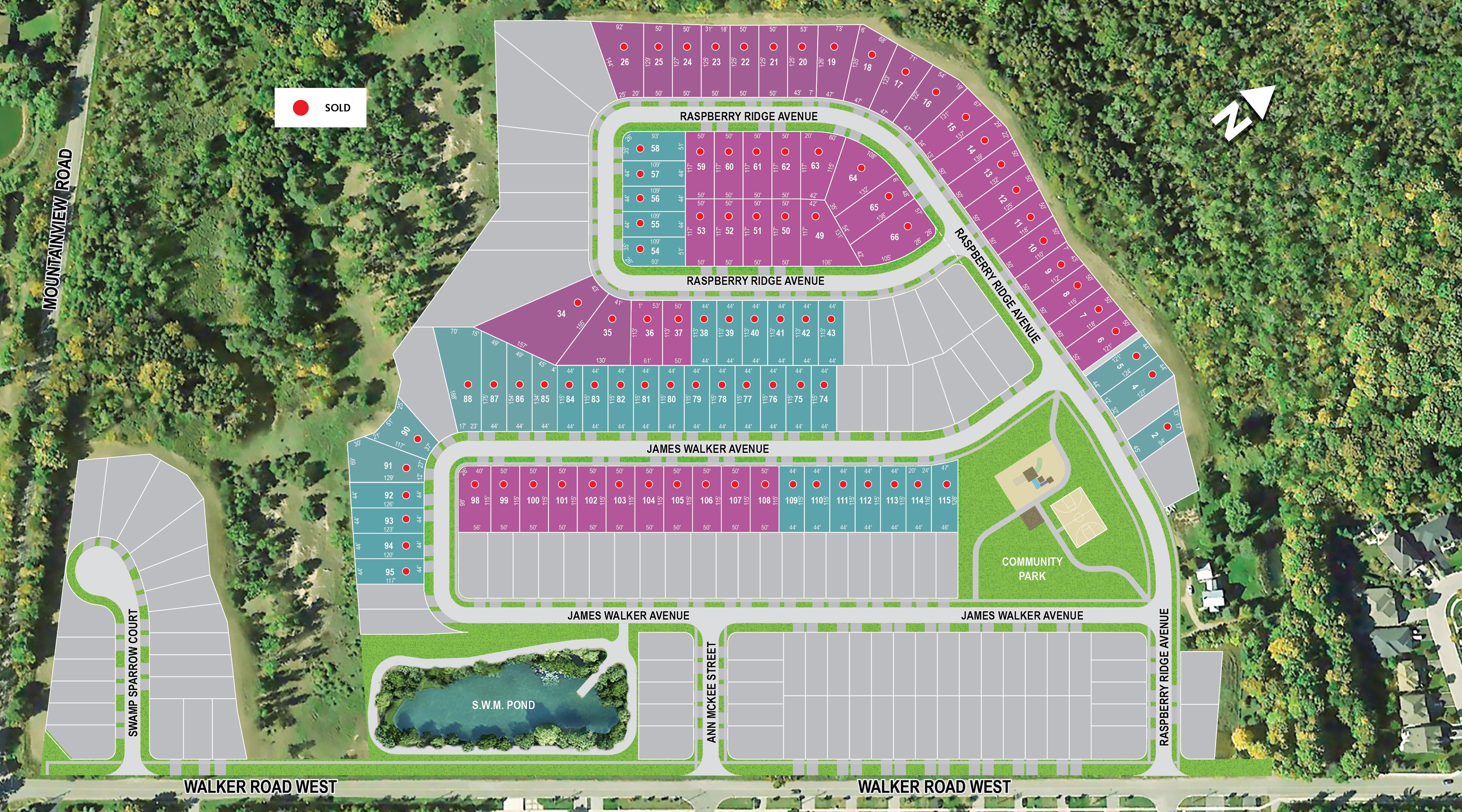 Site plan for Castles of Caledon in Caledon, Ontario