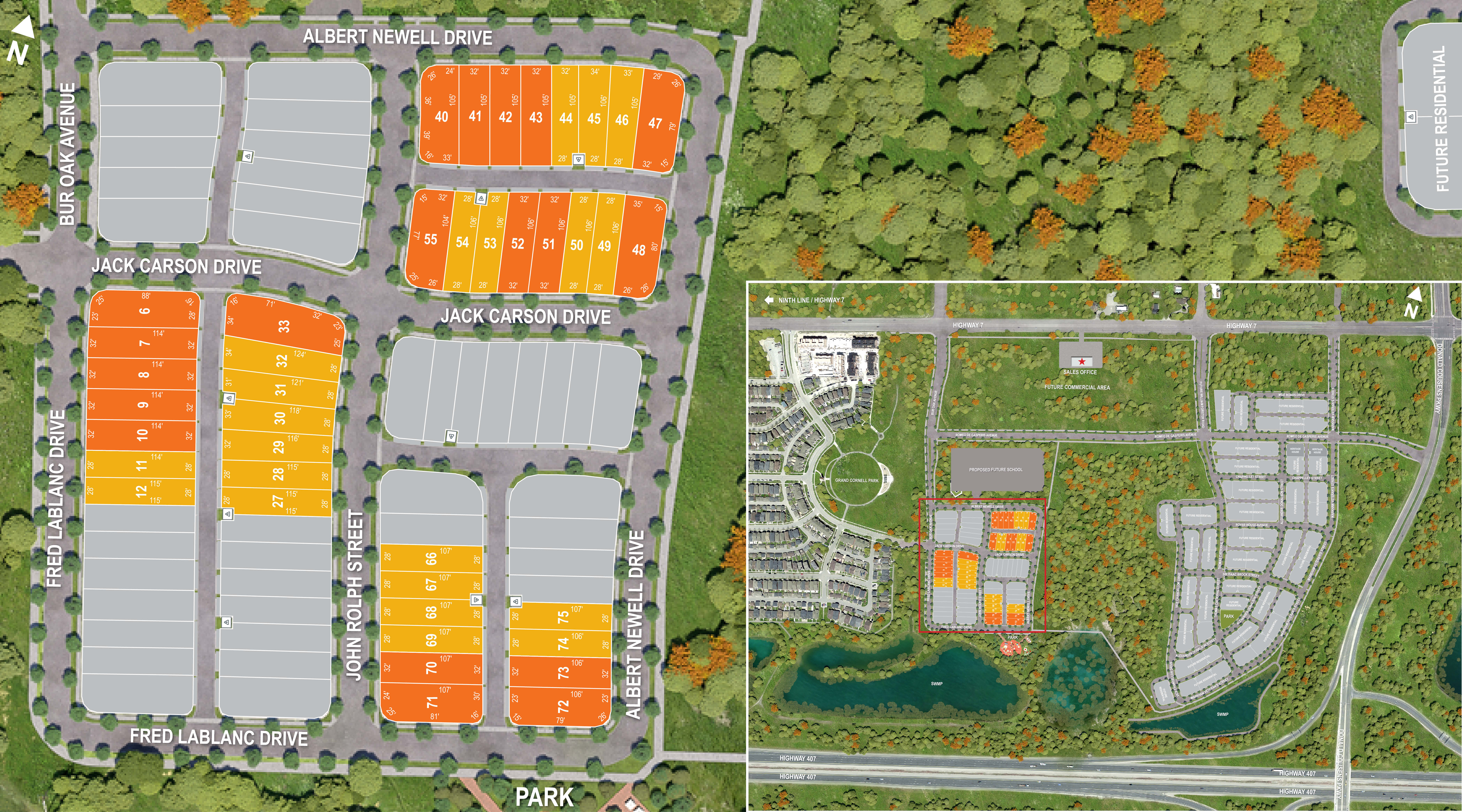 Site plan for South Cornell in Markham, Ontario