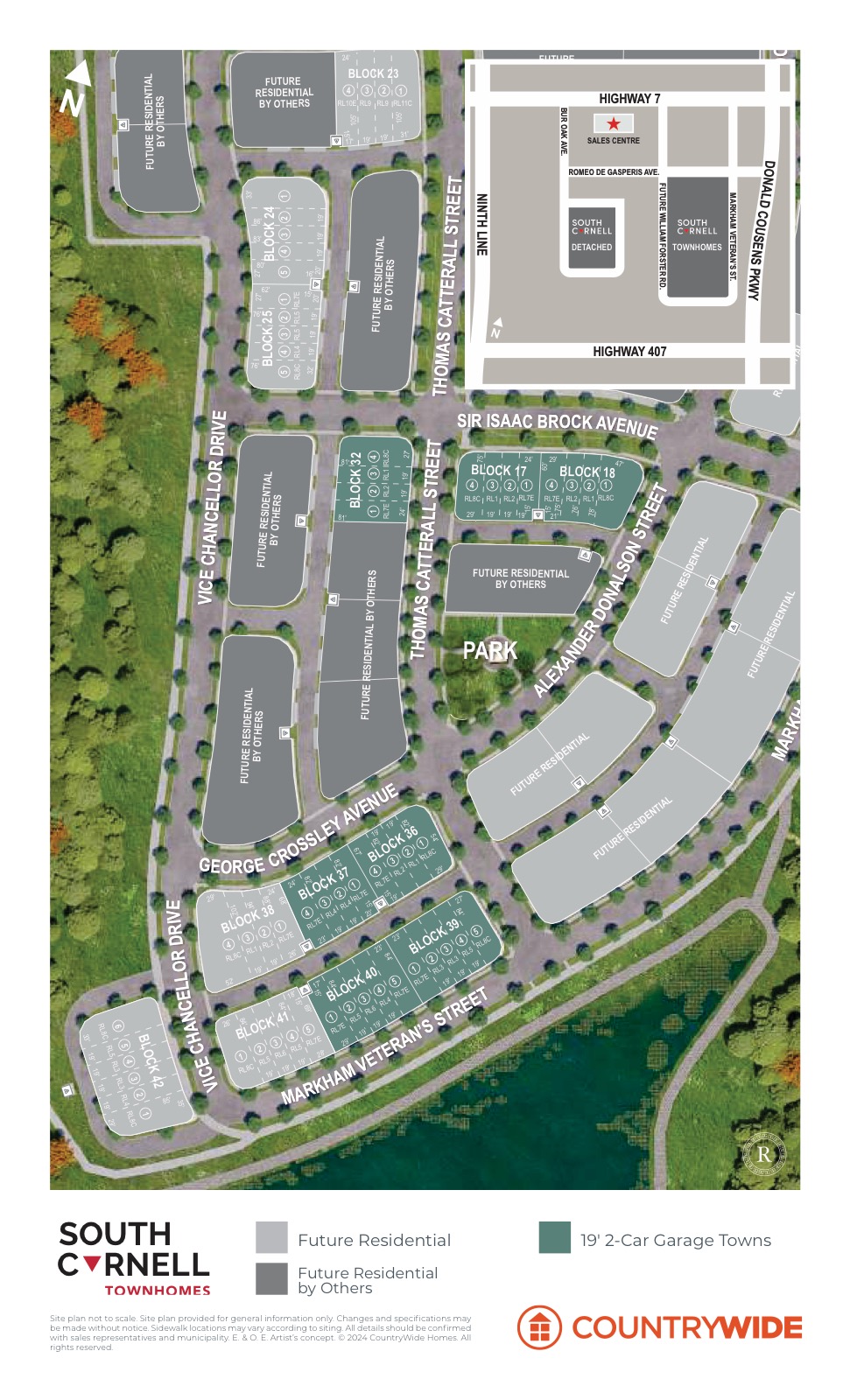 Site plan for South Cornell in Markham, ON