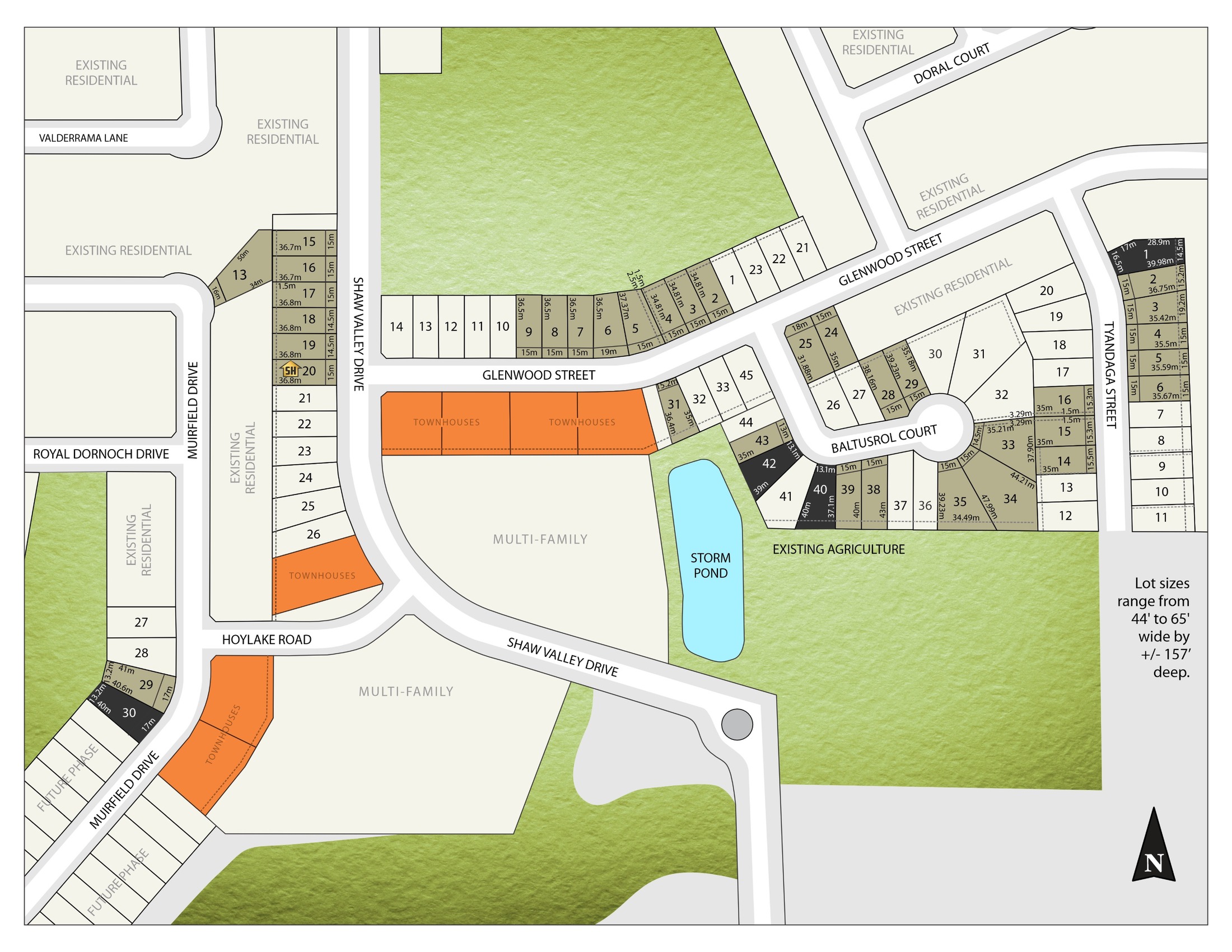 Site plan for Shaw Valley Towns in St. Thomas, ON