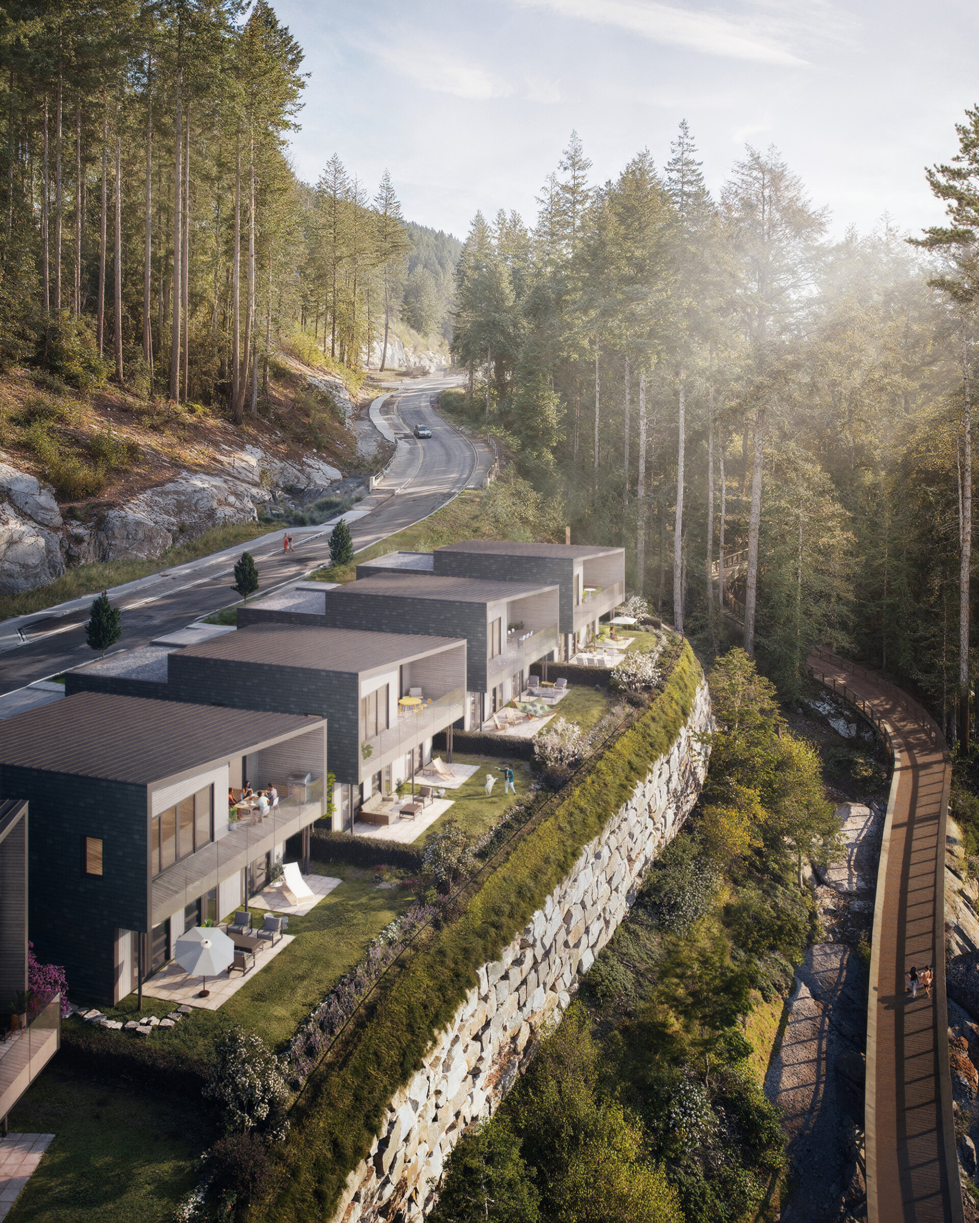 Trestle Rise hillside home rendering by Bosa Development