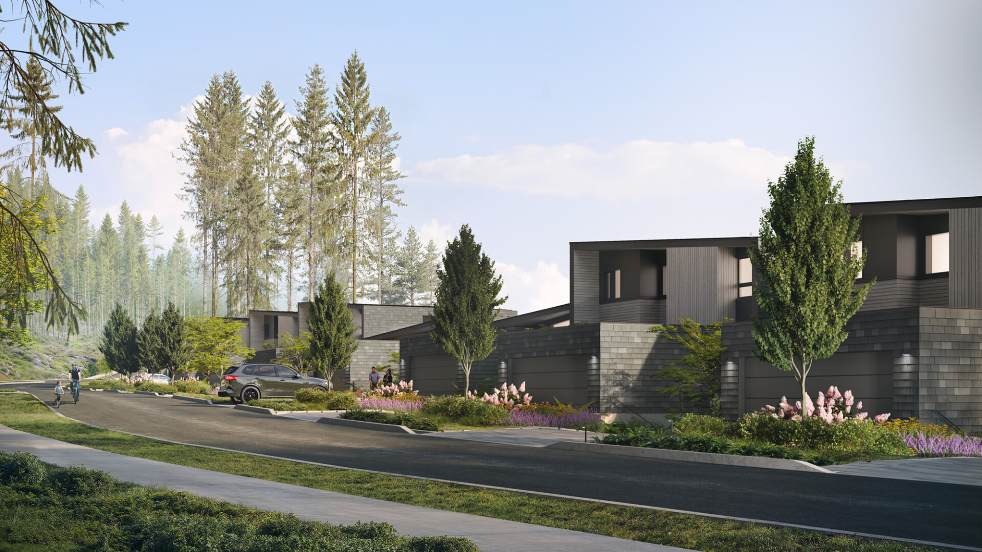 Trestle Rise streetscape rendering in West Vancouver