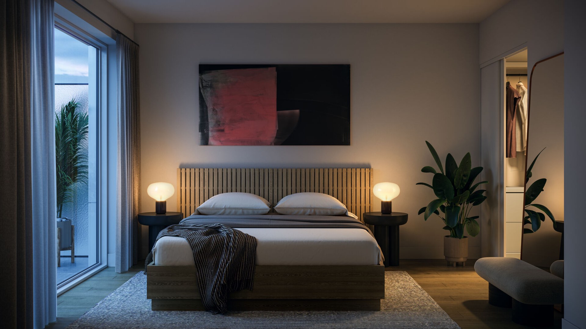 BLVD. Q bedroom rendering