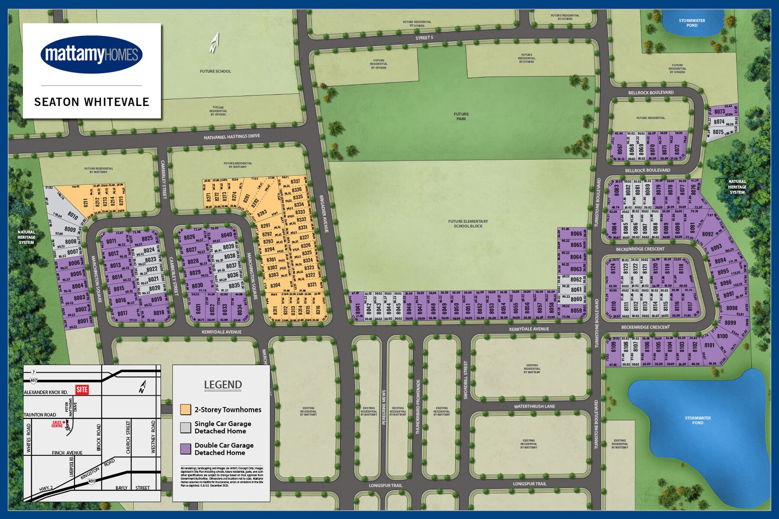 Site plan for Seaton Whitevale in Pickering, Ontario
