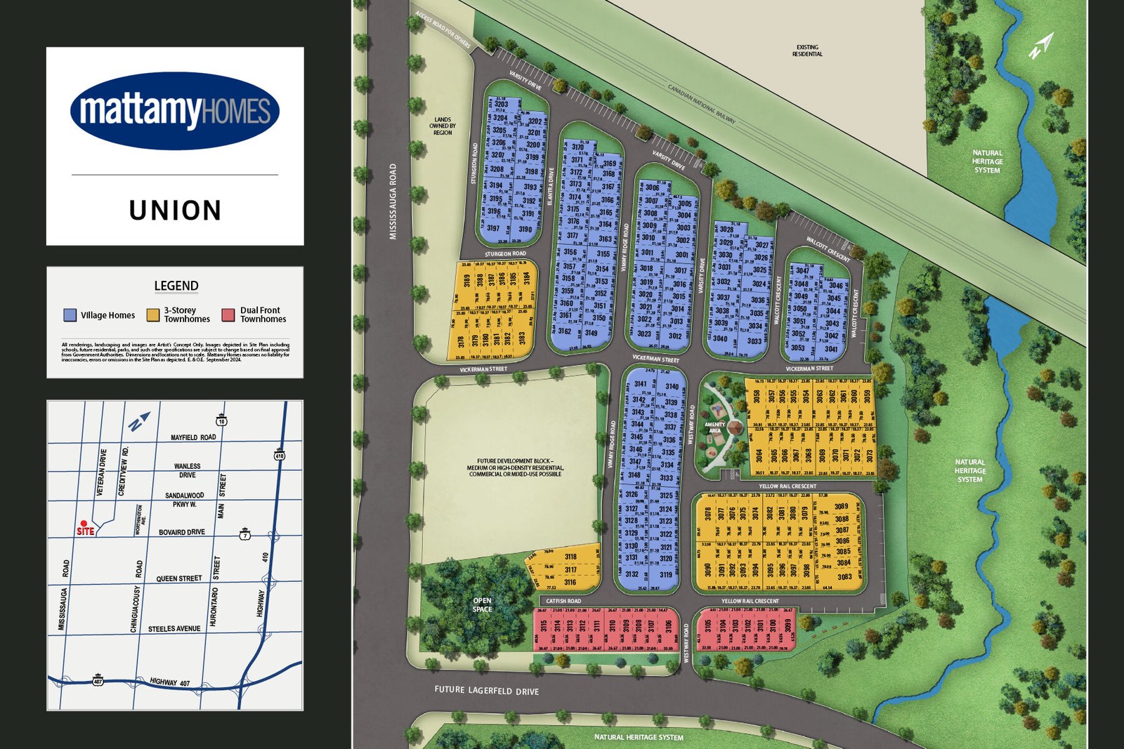 Site plan for Union in Brampton, Ontario