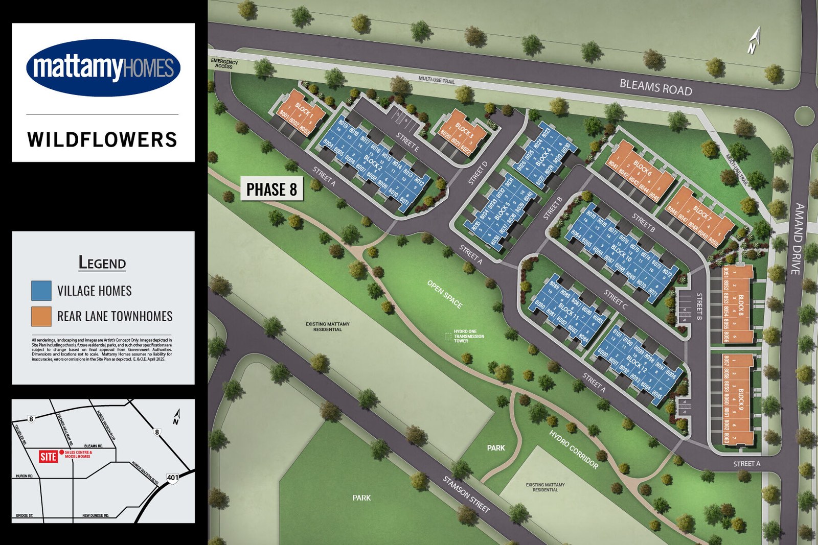 Site plan for Wildflowers in Kitchener, Ontario