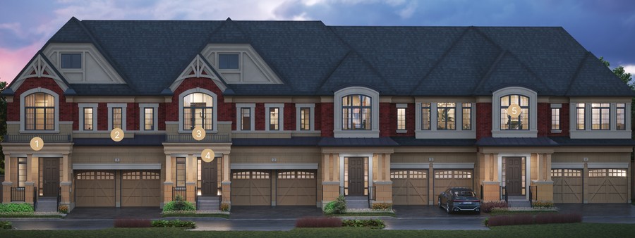 New homes at The Manors at Pine Valley development by Gold Park Homes in Woodbridge, Ontario