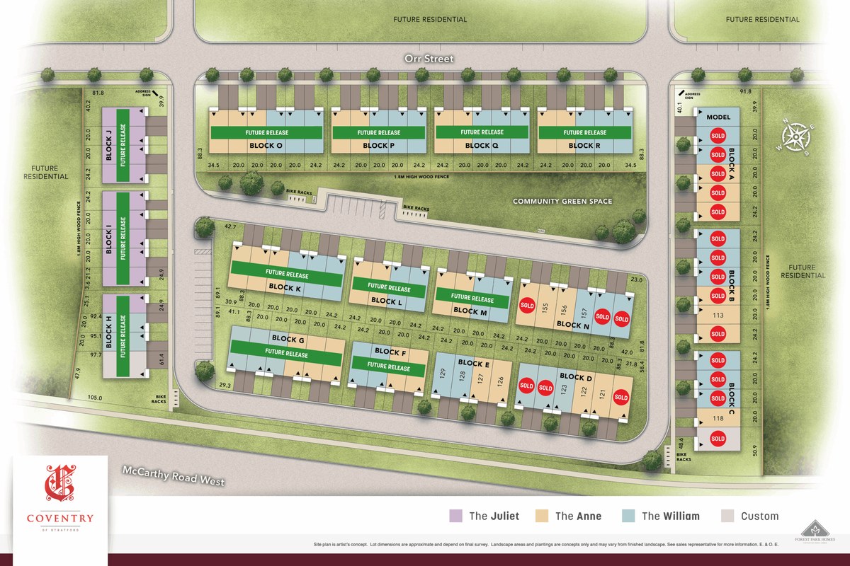Site plan for Coventry (FP) in Stratford, Ontario