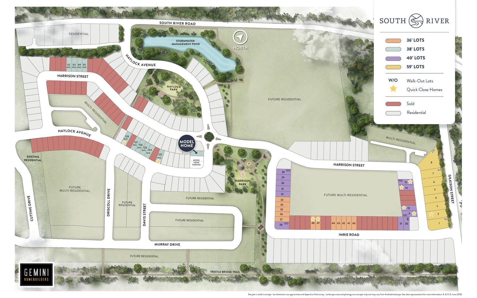 Site plan for South River Elora in Elora, Ontario