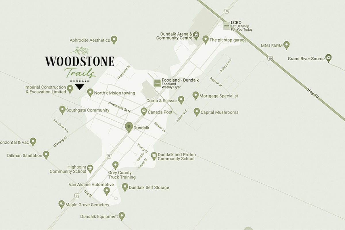 Site plan for Woodstone Trails in Dundalk, Ontario