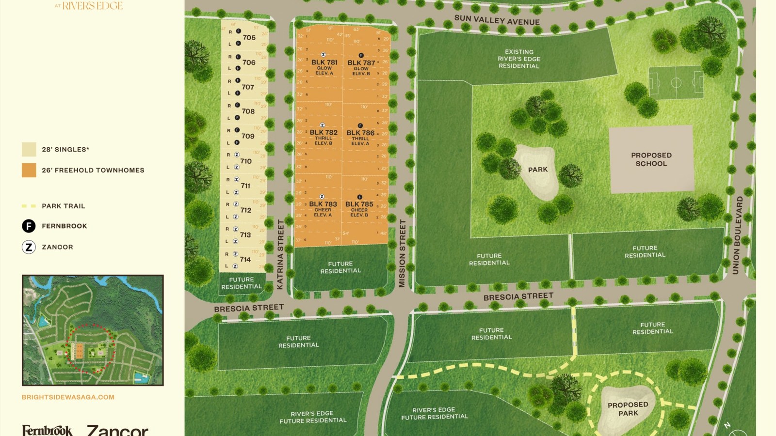 Site plan for Brightside in Wasaga Beach, Ontario