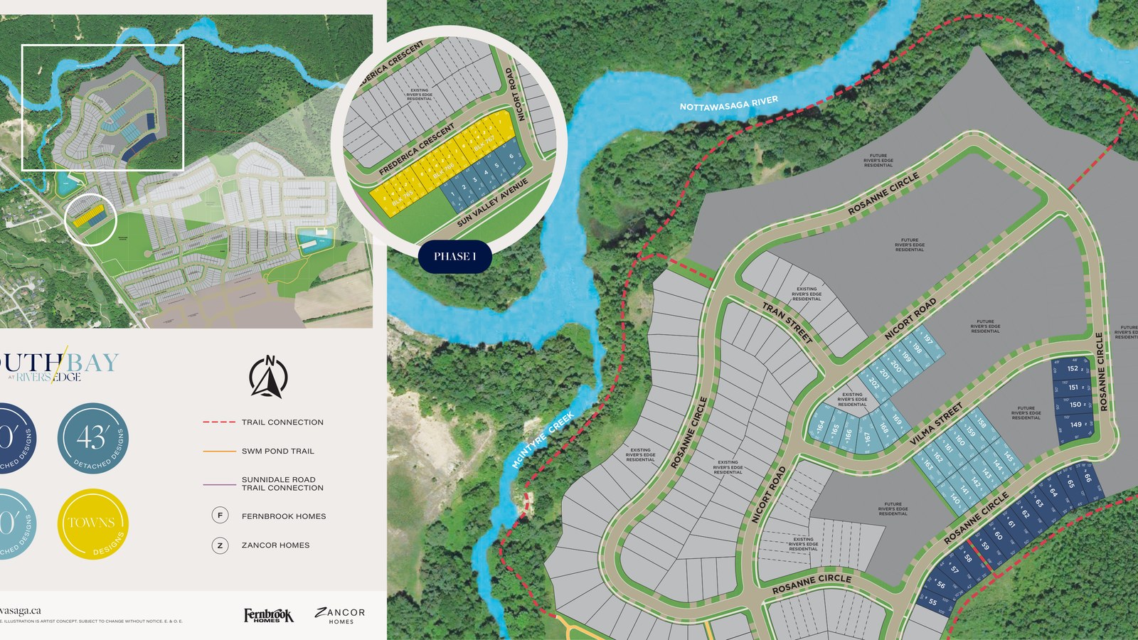 Site plan for South Bay at River's Edge in Wasaga Beach, Ontario
