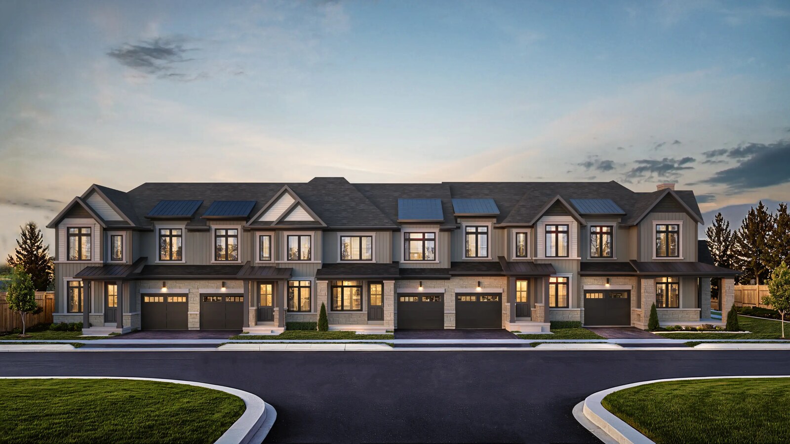 Townhome rendering at Harwood Place