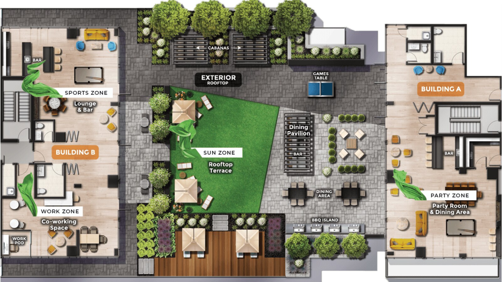 Amenity rendering at The Highmark condominium