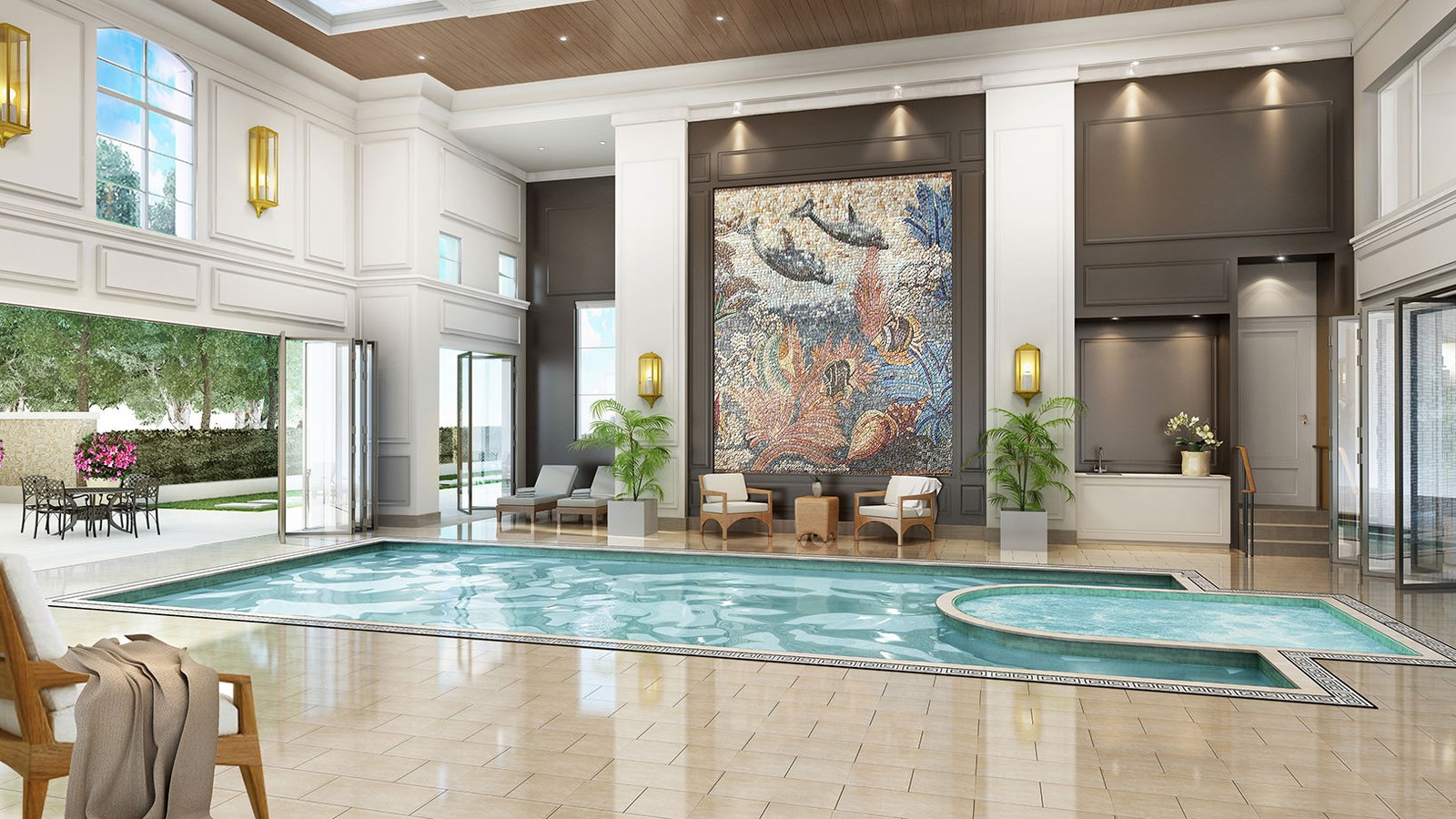 5 Ridgevale Drive indoor pool interior