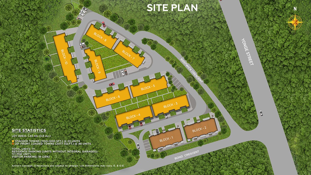 Site plan for Nature's Edge in Richmond Hill, Ontario