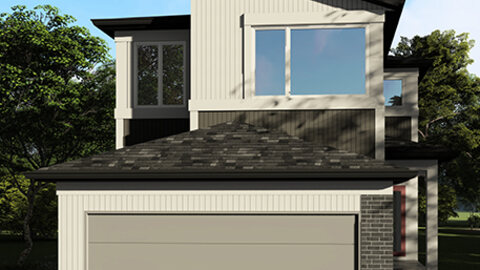 Karma 24 model home exterior at Cornerstone by Jayman BUILT