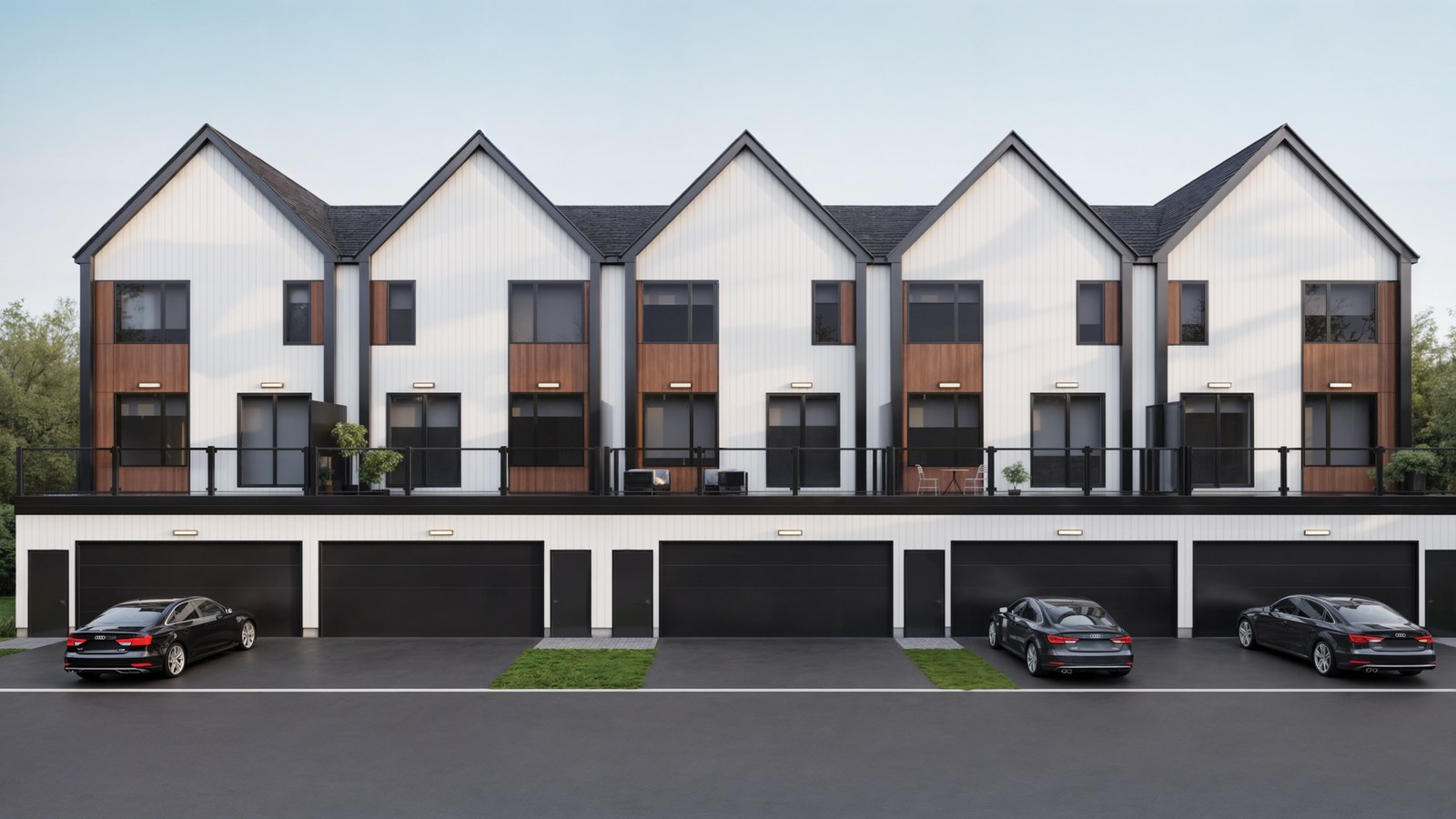 Rear townhome elevation at Aria Towns 2