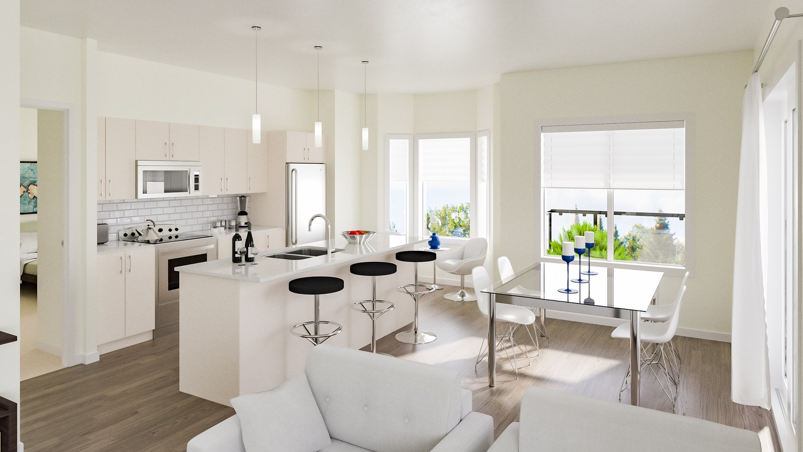 Kitchen and dining area at Grand Pacific Gardens