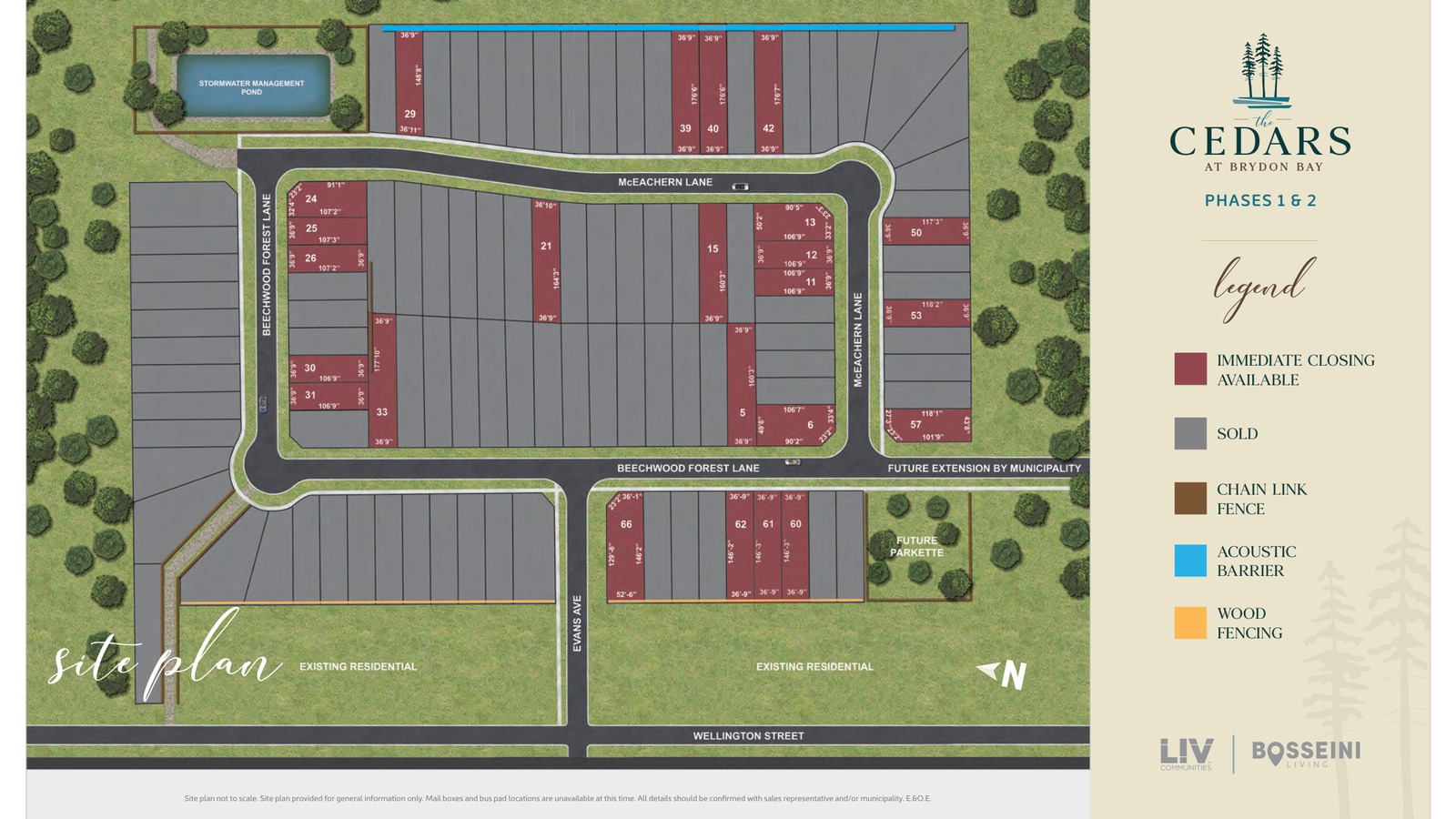 Site plan for The Cedars at Brydon Bay in Gravenhurst, ON