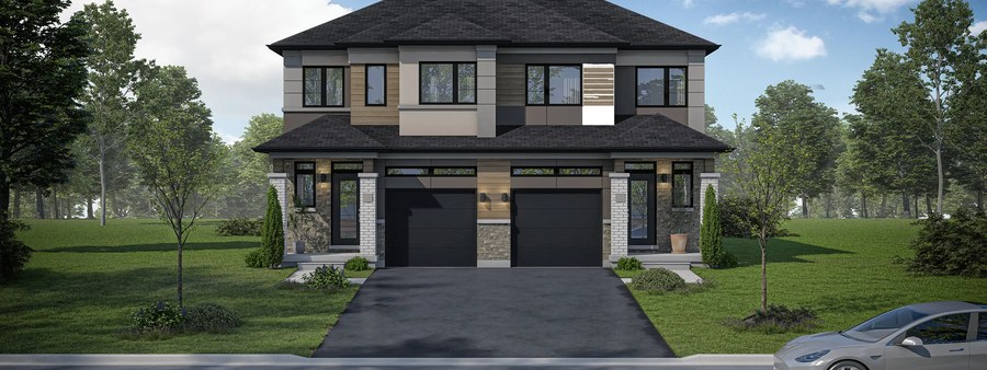 New homes at Sienna Woods development by Liv Communities in Brantford, Ontario
