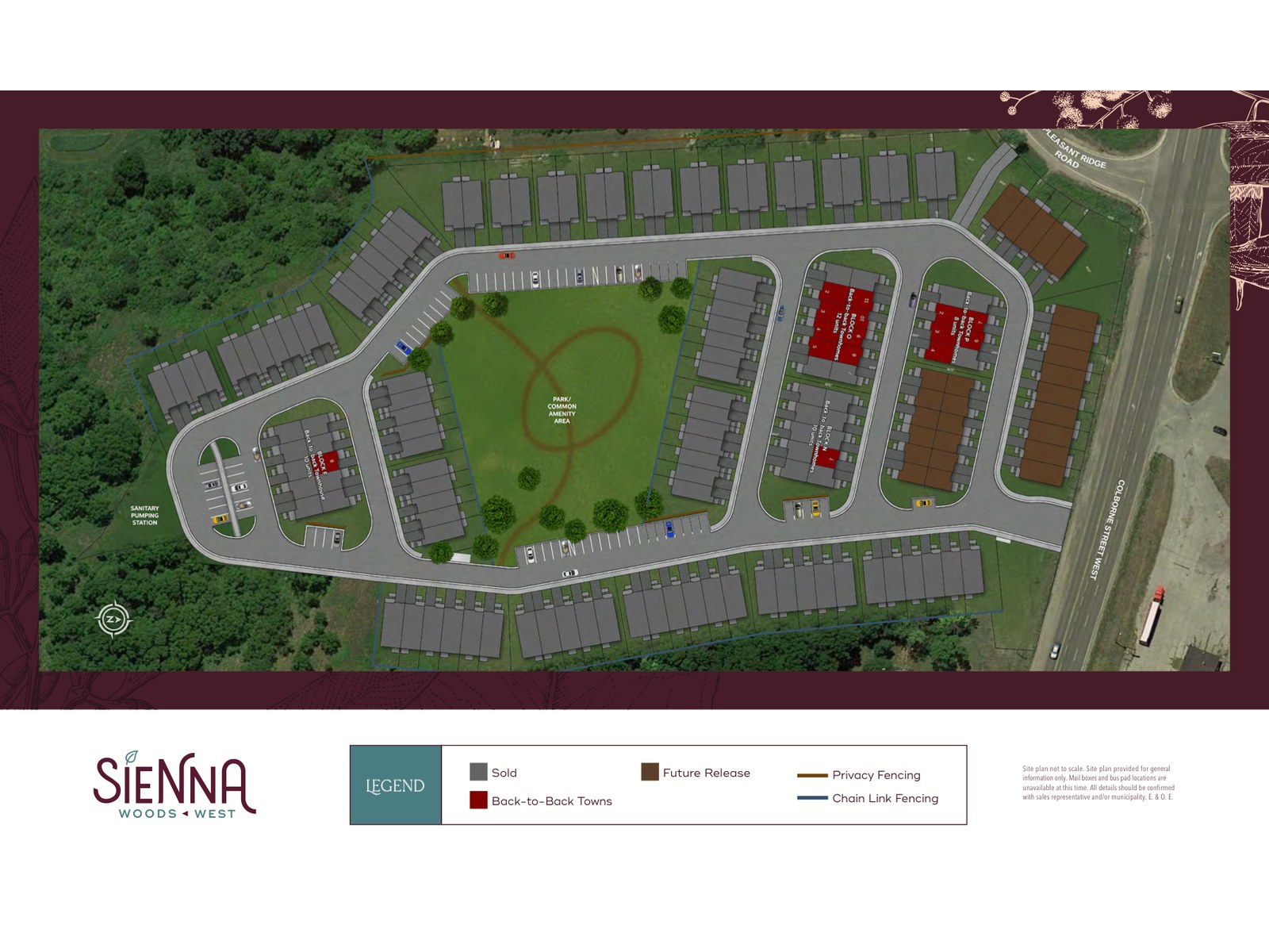 Site plan for Sienna Woods in Brantford, Ontario