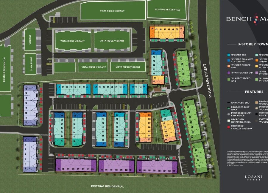 Site plan for Benchmark in Beamsville, ON