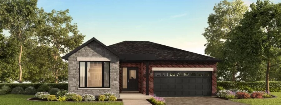 New homes at Riverbank Estates development by Losani Homes in Paris, ON