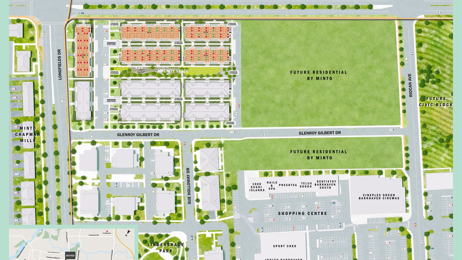 Site plan for Anthem in Barrhaven, ON
