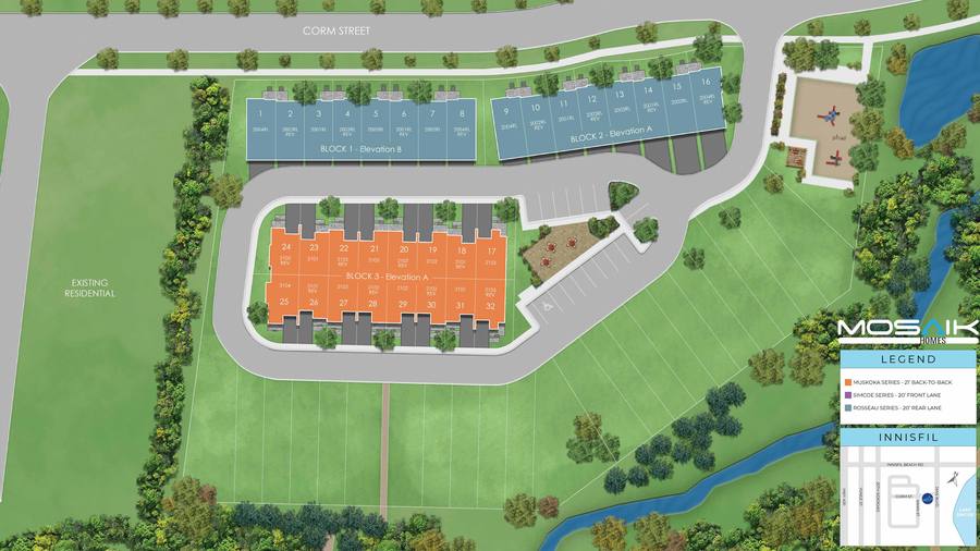 Site plan for Lakewynds in Innisfil, ON