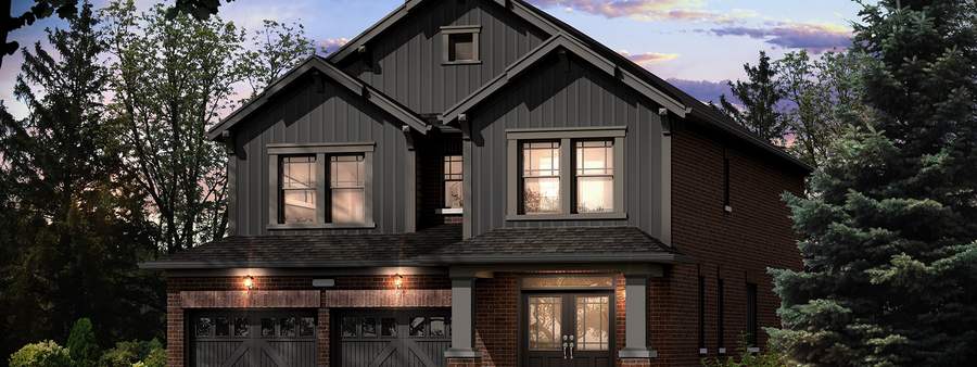 New homes at Sharon Village (Mk) development by Mosaik Homes in East Gwillimbury, ON