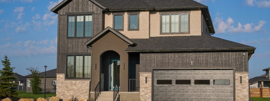 New homes at Oak Bluff West development by Qualico in Oak Bluff, Manitoba