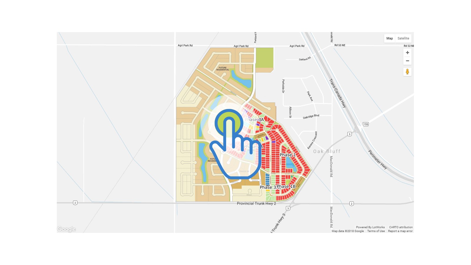 Site plan for Oak Bluff West in Oak Bluff, Manitoba