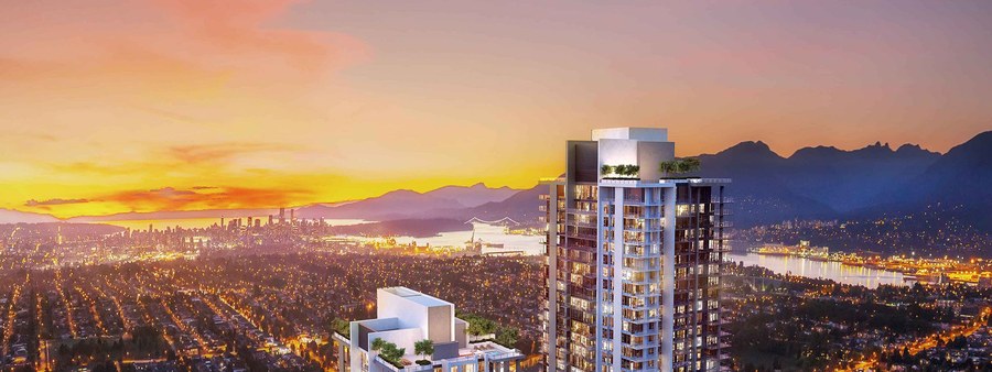 New homes at Gilmore Place development by Onni Group in Burnaby, British Columbia
