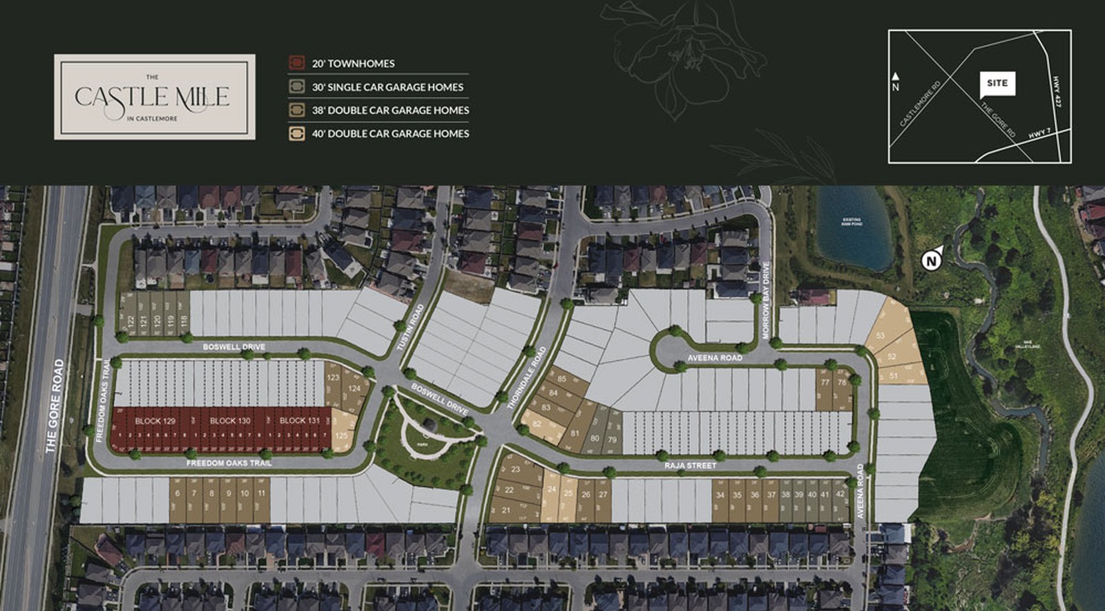 Site plan for The Castle Mile in Brampton, Ontario