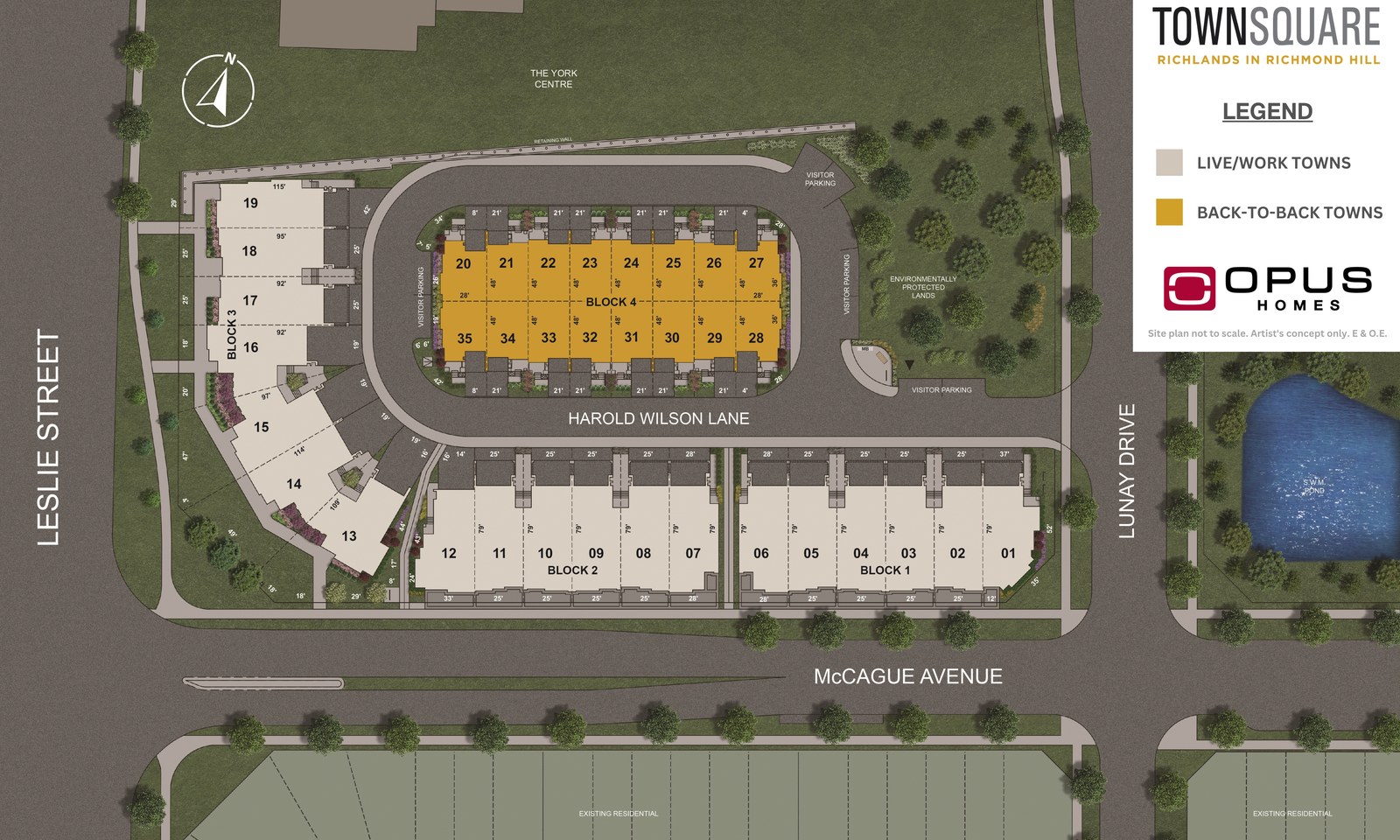 Site plan for Townsquare in Richmond Hill, Ontario