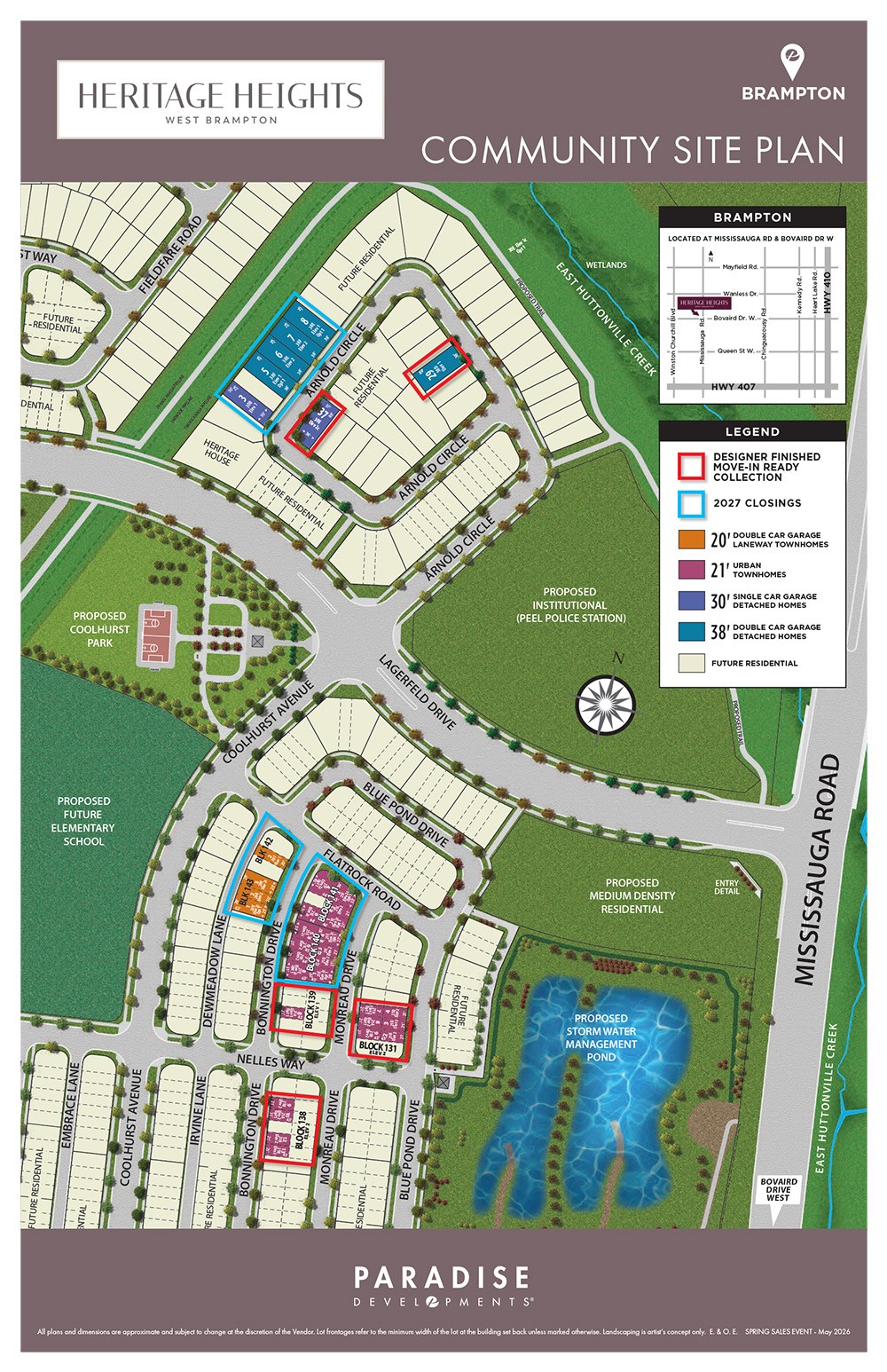 Site plan for Heritage Heights in Brampton, Ontario