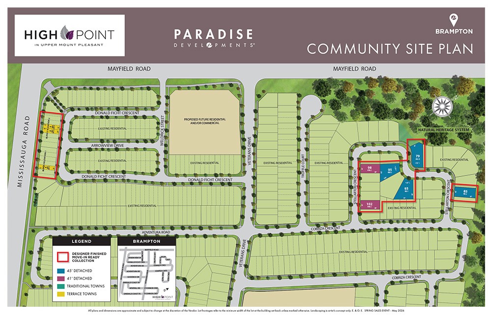 Site plan for High Point in Brampton, Ontario