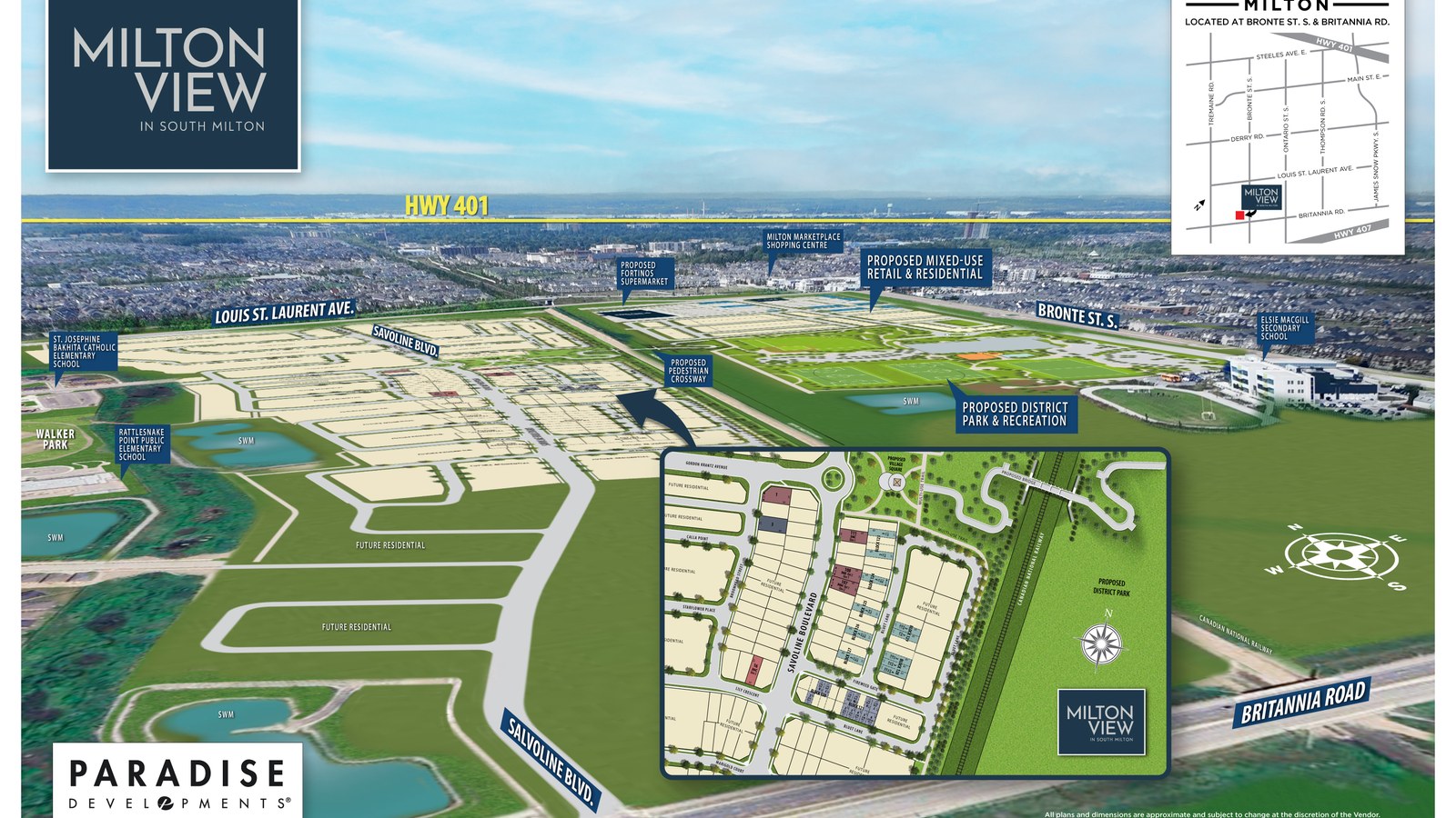 Aerial map view for Milton View