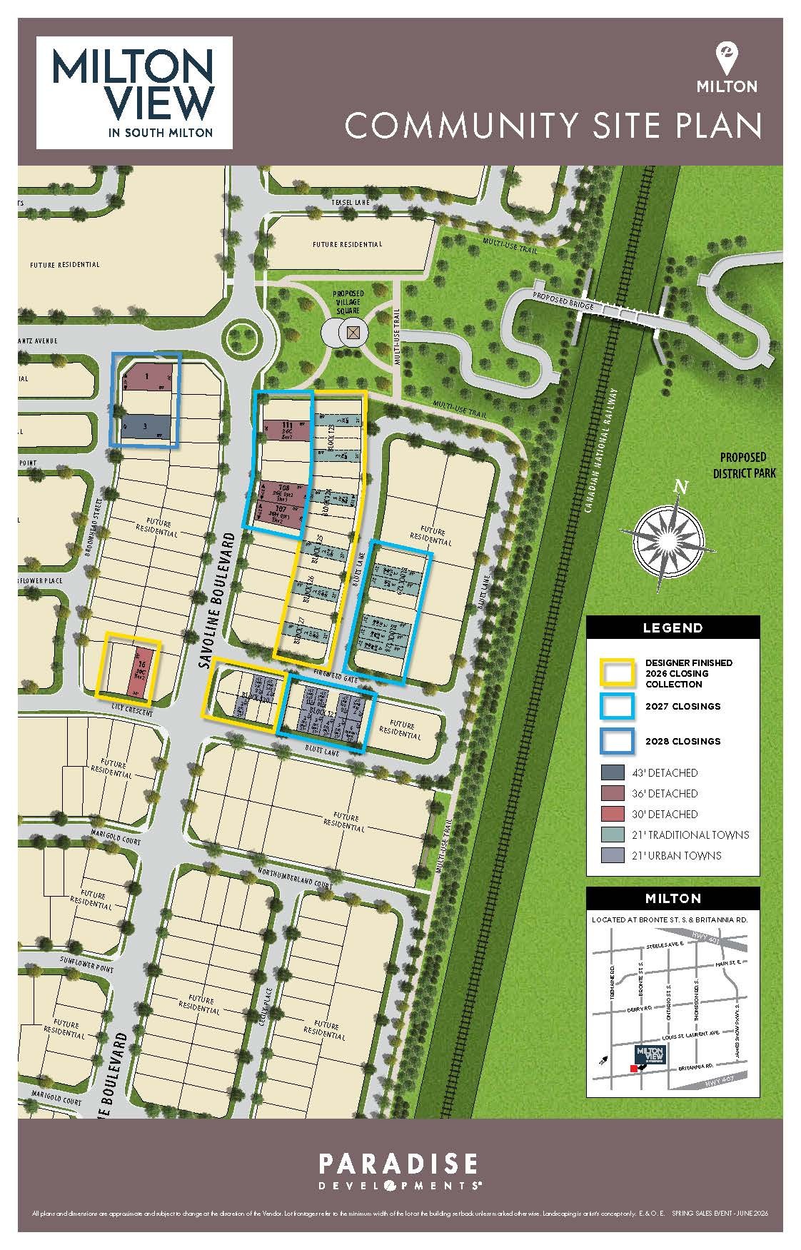 Site plan for Milton View in Milton, Ontario