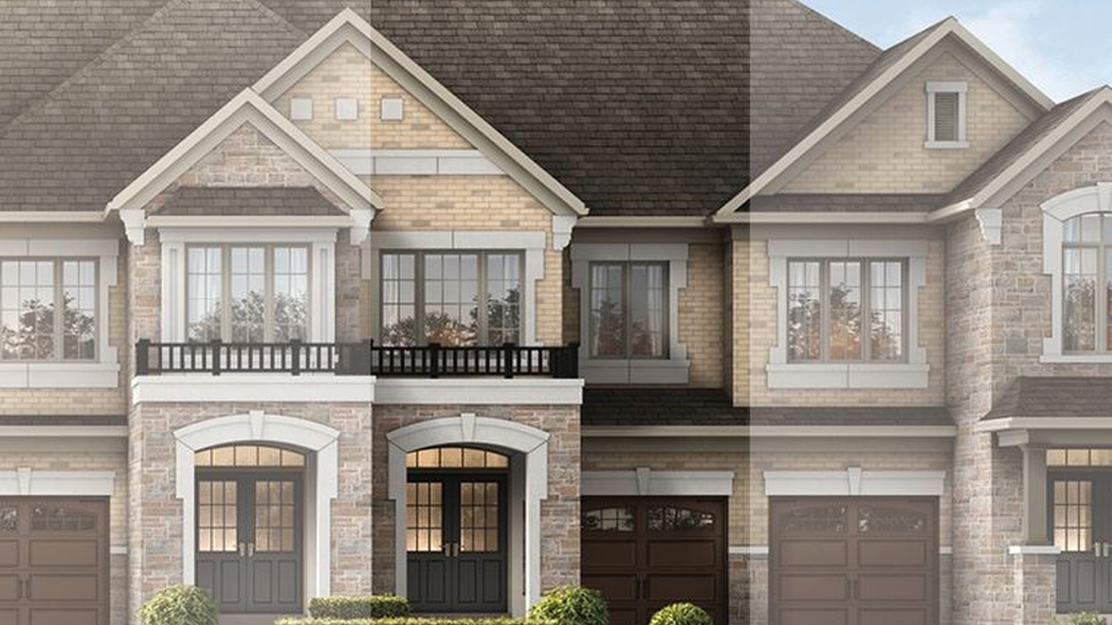 The Bordeaux townhome rendering at Parkside Heights