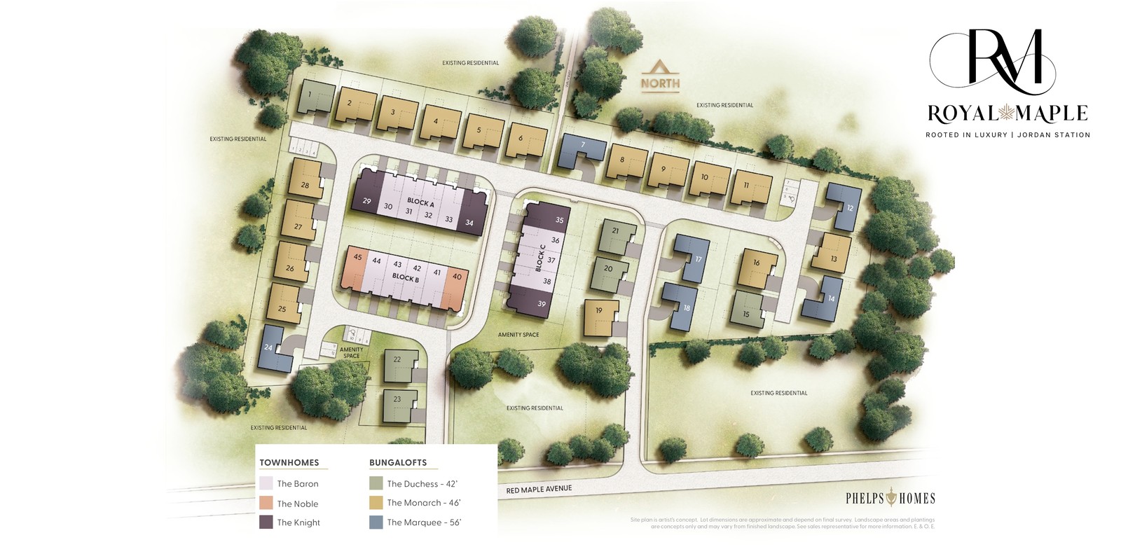 Site plan for Royal Maple in Jordan Station, Ontario
